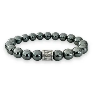 10mm Round Hematite Beads in NOV9M®️ 925 Silver Stretch Bracelet