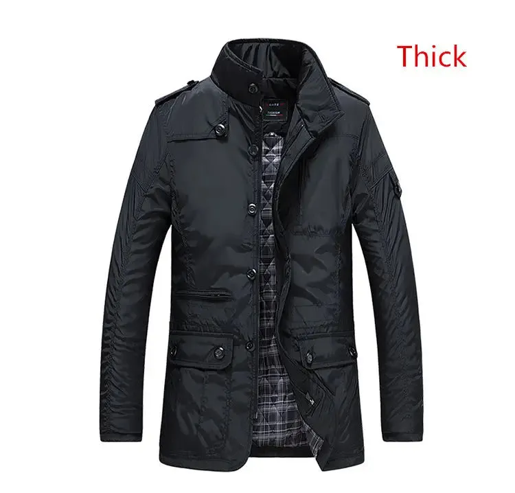 2023 Winter Men Jackets and Coats Leisure Windproof Thick Warm Jacket Men's Long Trench Coat Parka Clothing Drop Shipping