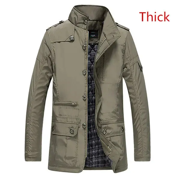 2023 Winter Men Jackets and Coats Leisure Windproof Thick Warm Jacket Men's Long Trench Coat Parka Clothing Drop Shipping