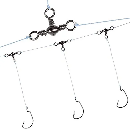 3 Way Cross-Line Barrel Fishing Swivels Set - 120PCS Brass T-Shape Triple Swivel Connector Fast Rolling Swivels Tackle Accessories Test 30-90 lbs