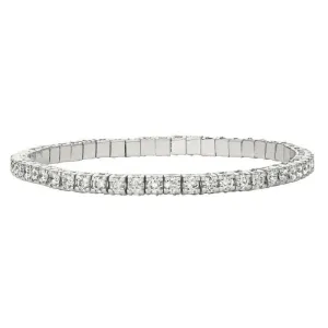6.01 Carat Natural Diamond Stretch Bracelet G-H SI 14K White Gold