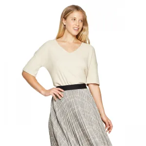 A New Day Women's Short Sleeve V-Neck Rib T-Shirt