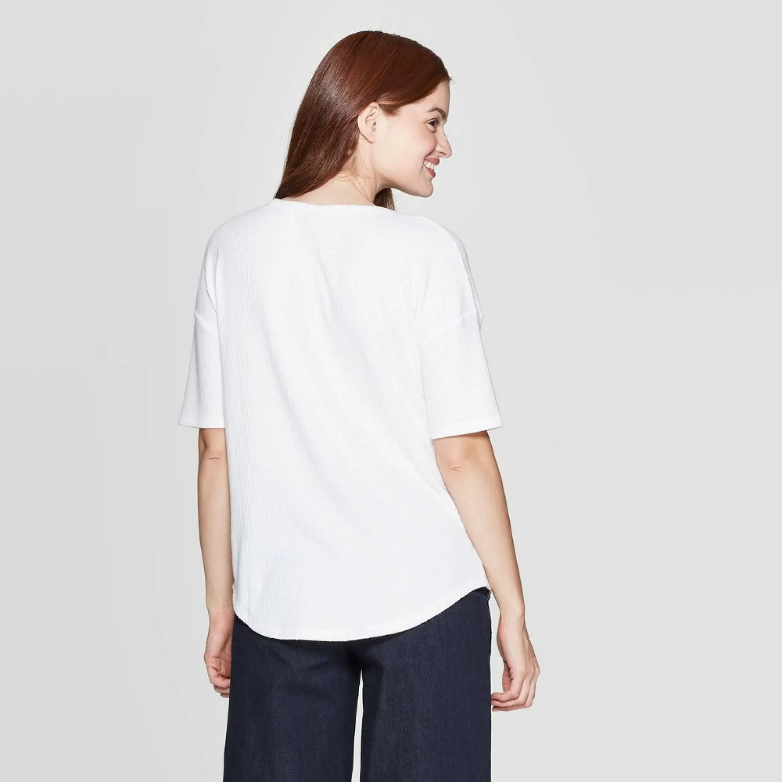 A New Day Women's Short Sleeve V-Neck Rib T-Shirt