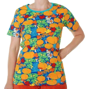 Adult's Autumn Garden - Blue Short Sleeve Shirt
