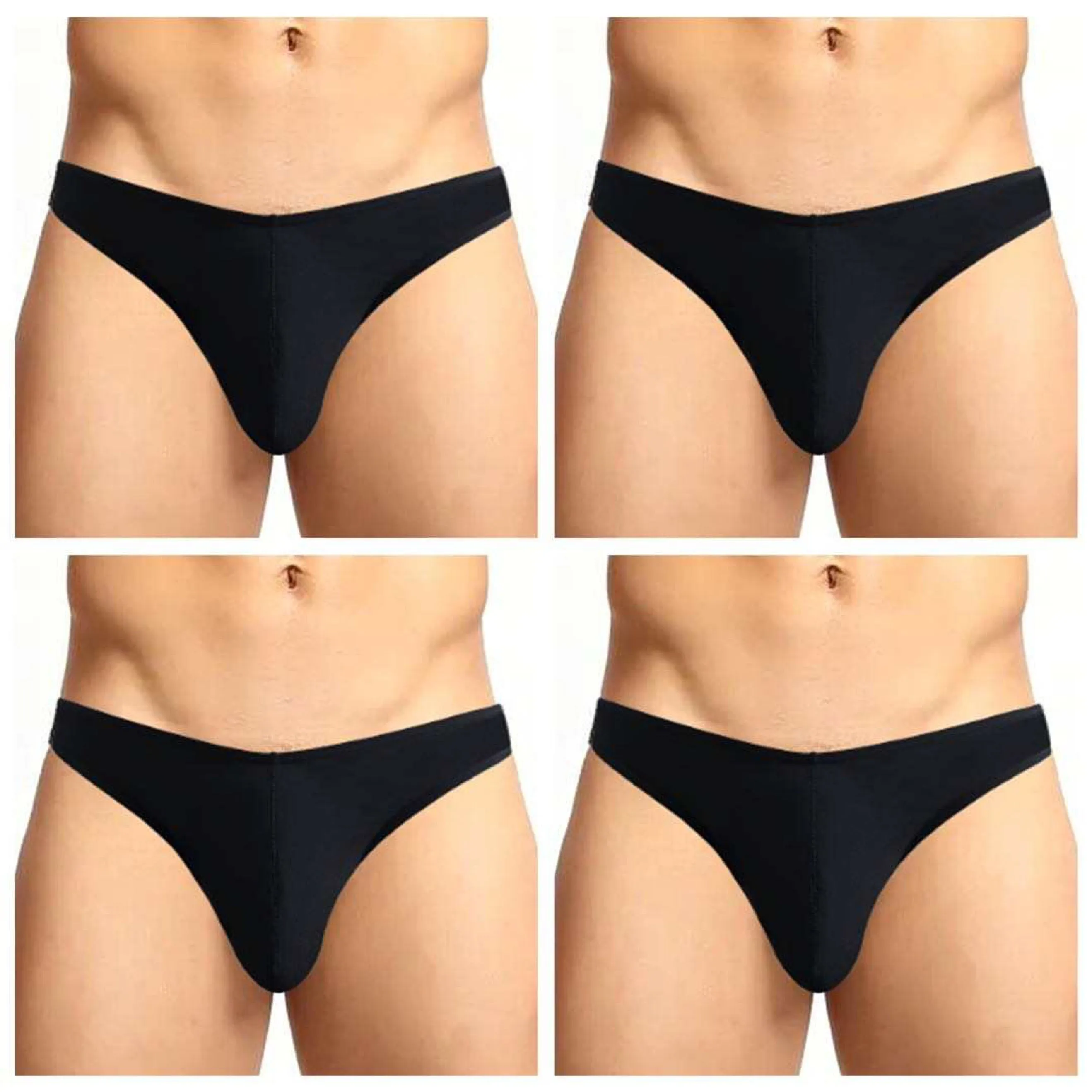Aless B Men's 4-Pack Bamboo Thong - M7775