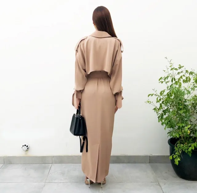AW19 CAMEL TRENCH ABAYA