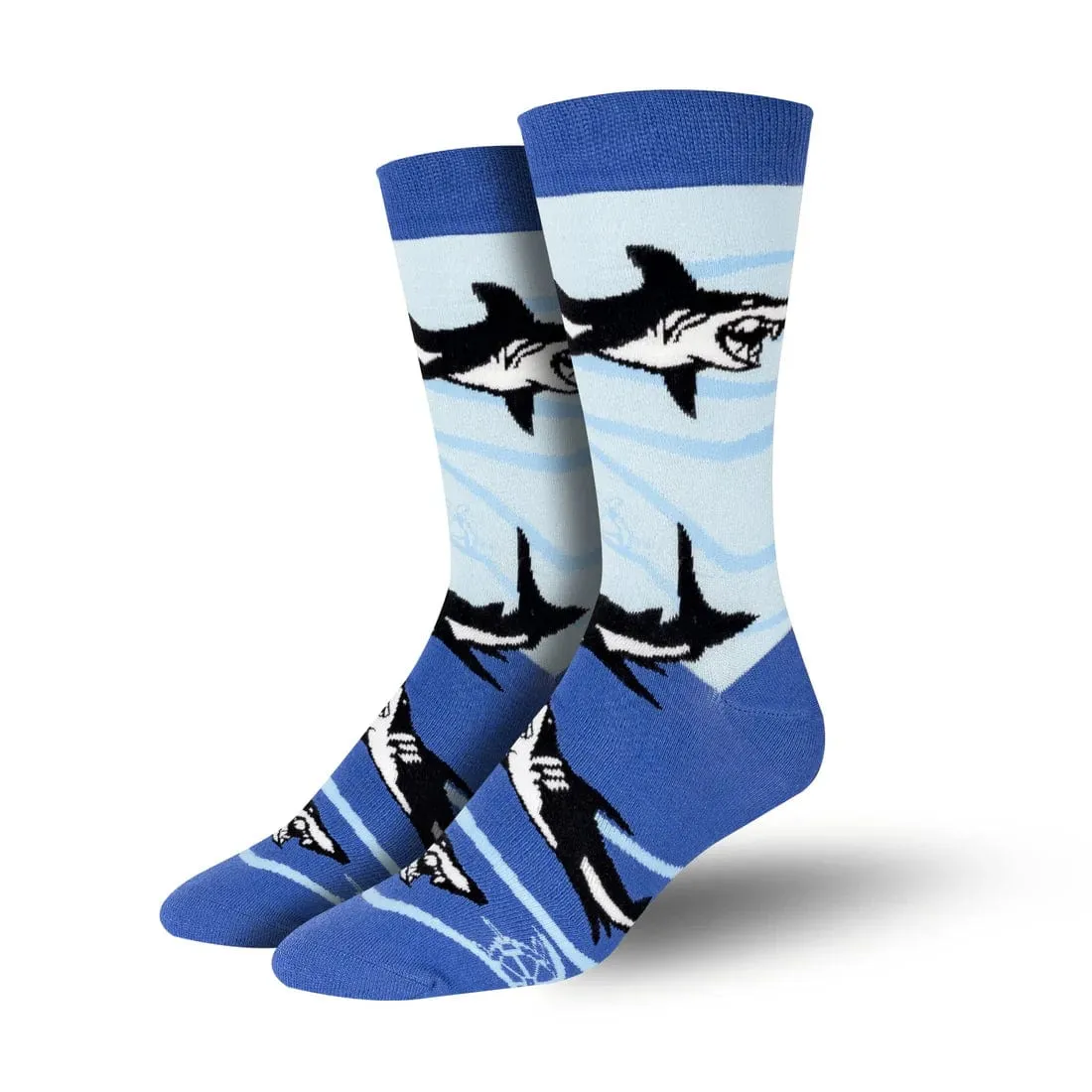 Bambukas Mens Shark Bite Crew Socks
