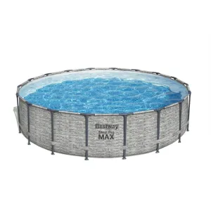 Bestway 18' X 48"/5.49M X 1.22M Pool Set (Contents:Pool, Filter Pump(220-240V), Ladder, Cover, Compatible with Cartridge 58012(III)220-240V)