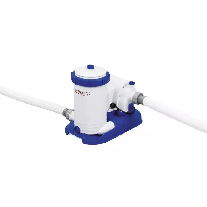 Bestway 24' X 12' X 52"/7.32M X 3.66M X 1.32M Rectangular Pool Set (Contents:Pool, Filter Pump(220-240V), Ladder, Cover, ChemConnect Dispenser, Compatible with Cartridge 58095(IV)220-240V)