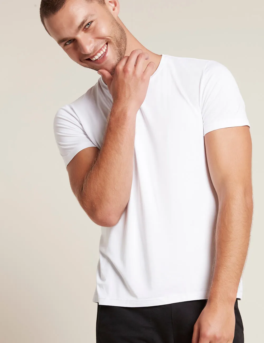 Boody Bamboo EcoWear Men's Crew Neck T-Shirt White, (X-Large)