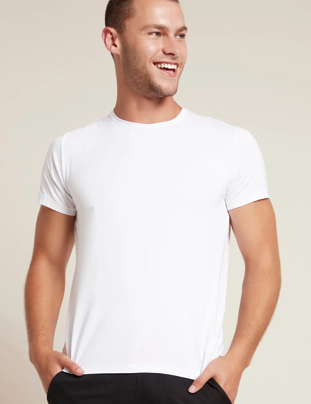 Boody Bamboo EcoWear Men's Crew Neck T-Shirt White, (X-Large)