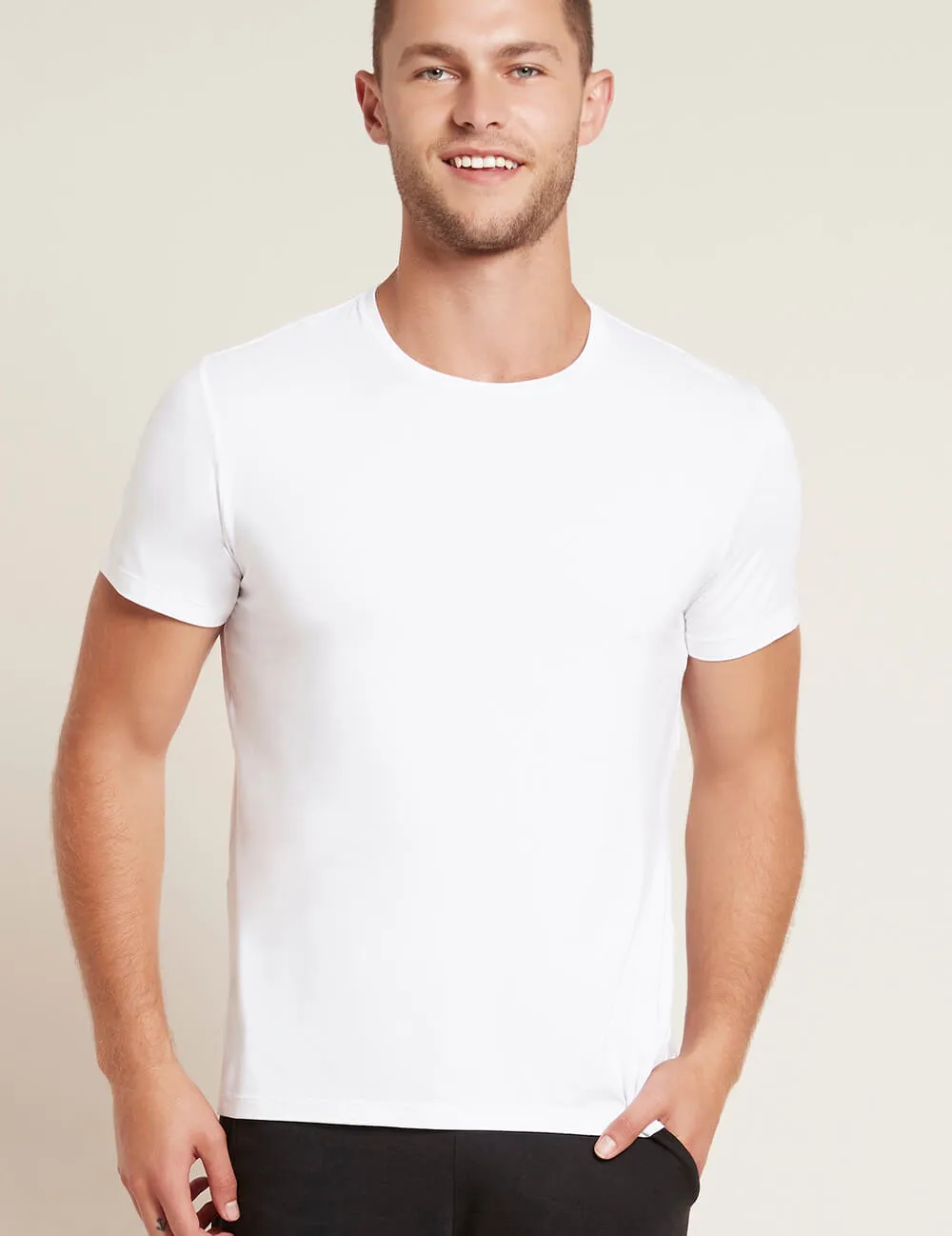 Boody Bamboo EcoWear Men's Crew Neck T-Shirt White, (X-Large)