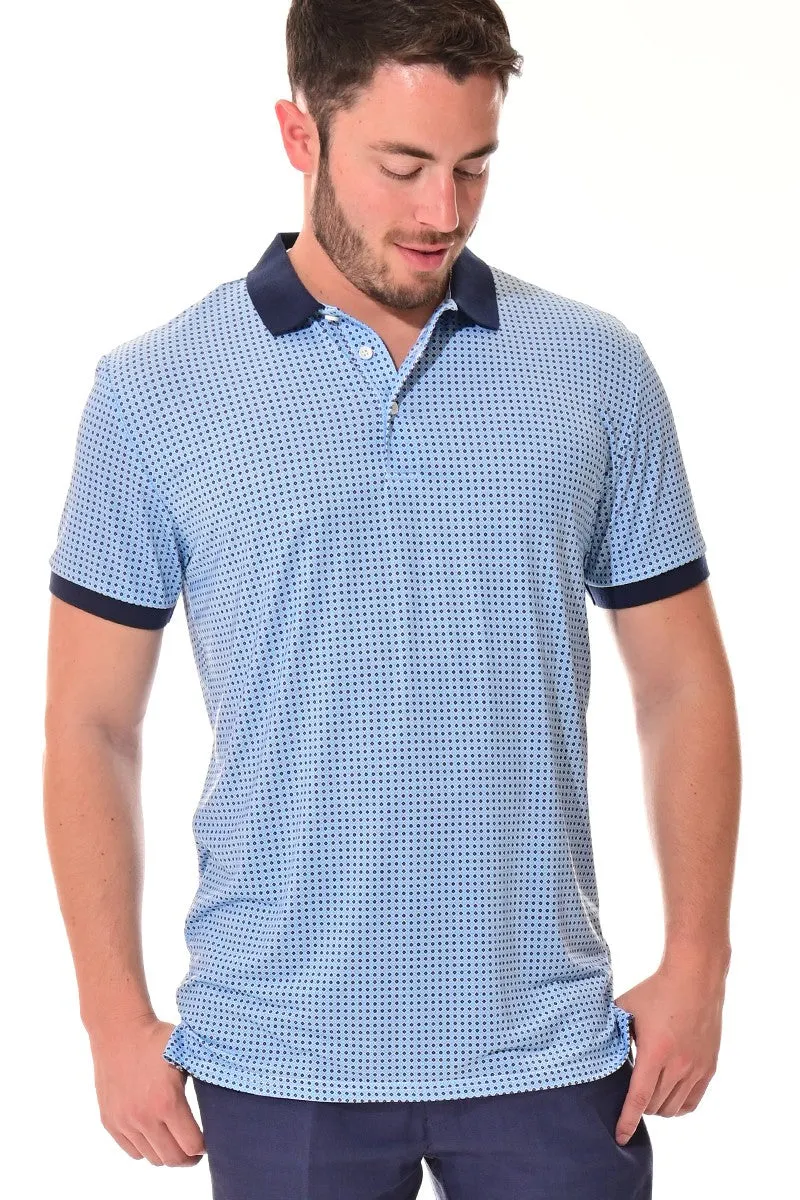Brayden Men's Quick Dry Printed Polo - Light Blue