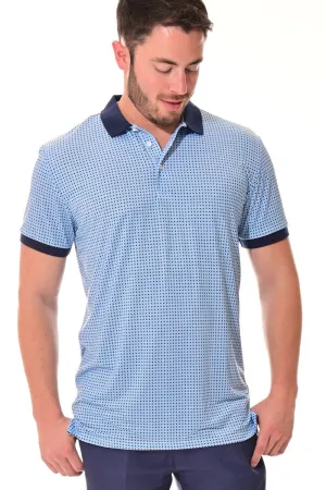 Brayden Men's Quick Dry Printed Polo - Light Blue