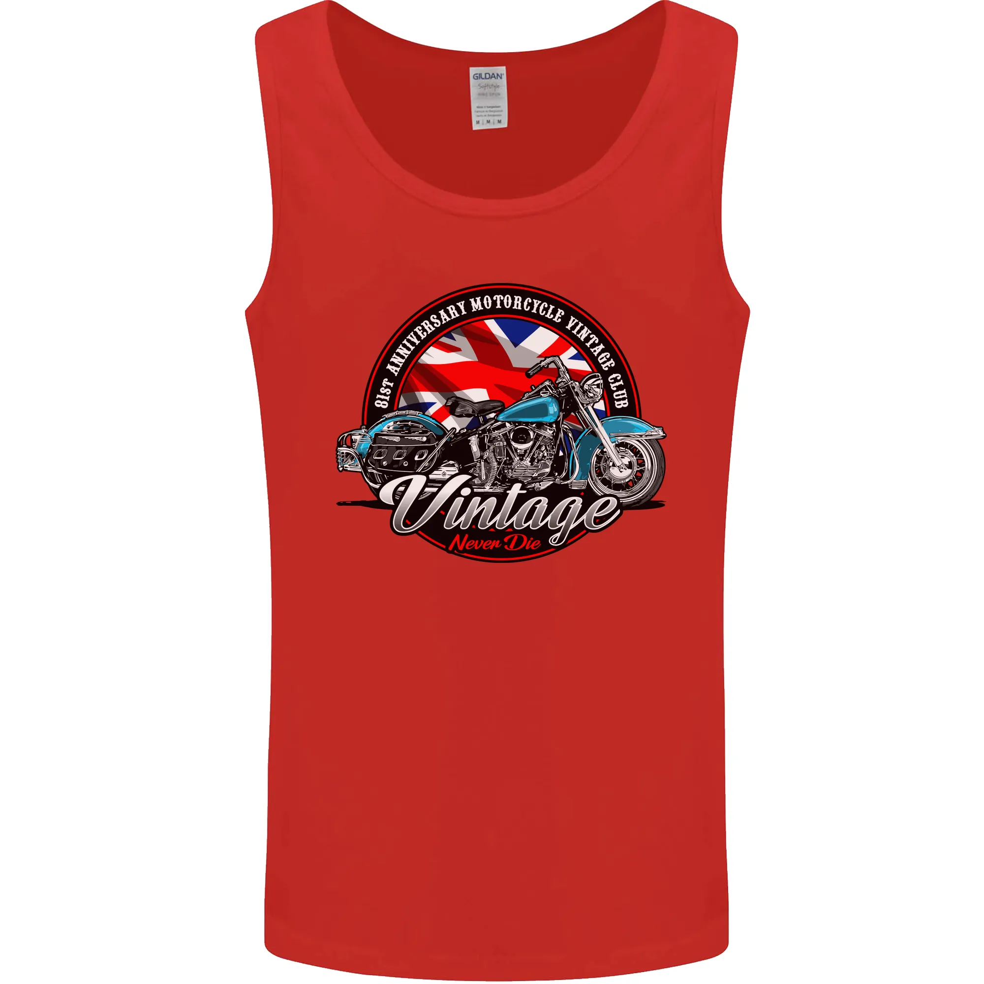 British Motorcycle Union Jack Flag Biker Chopper Mens Vest Tank Top