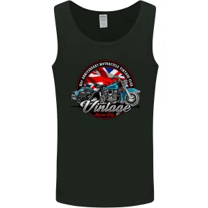 British Motorcycle Union Jack Flag Biker Chopper Mens Vest Tank Top