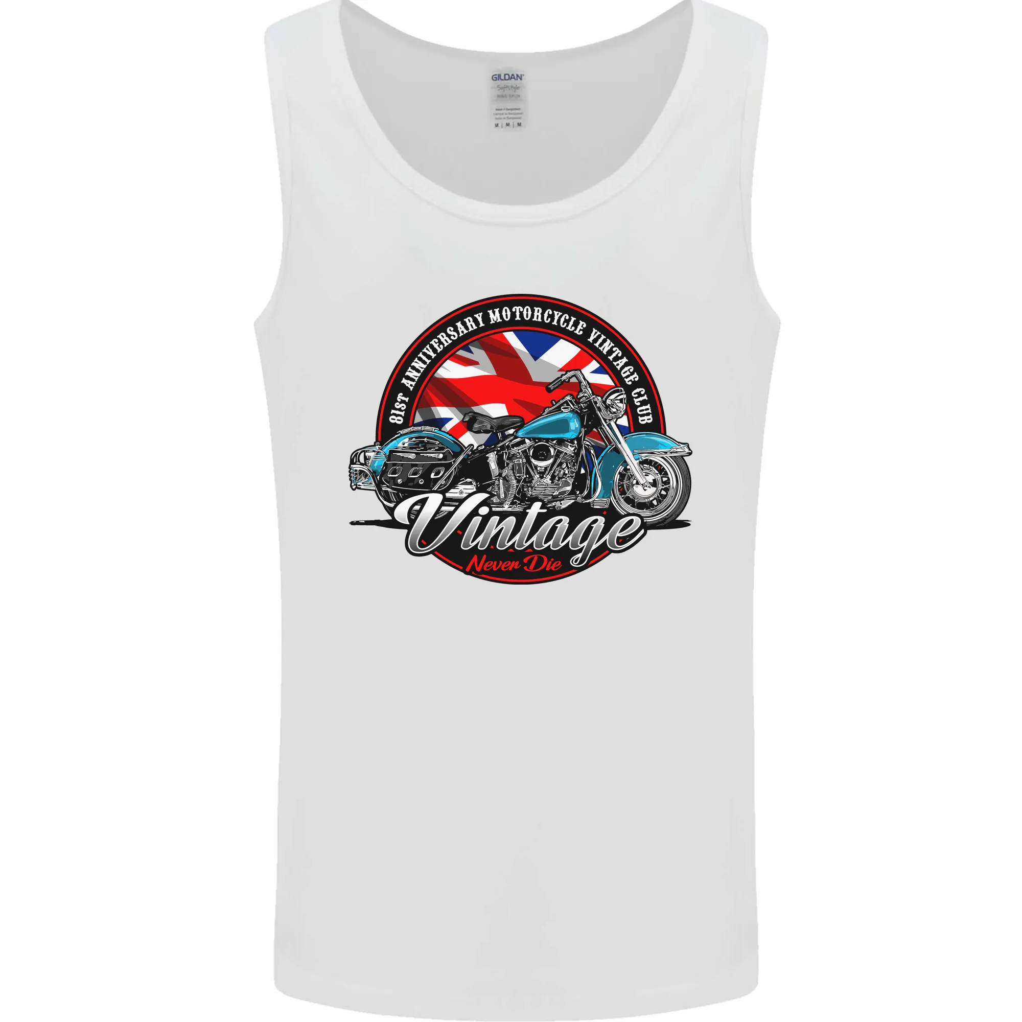 British Motorcycle Union Jack Flag Biker Chopper Mens Vest Tank Top