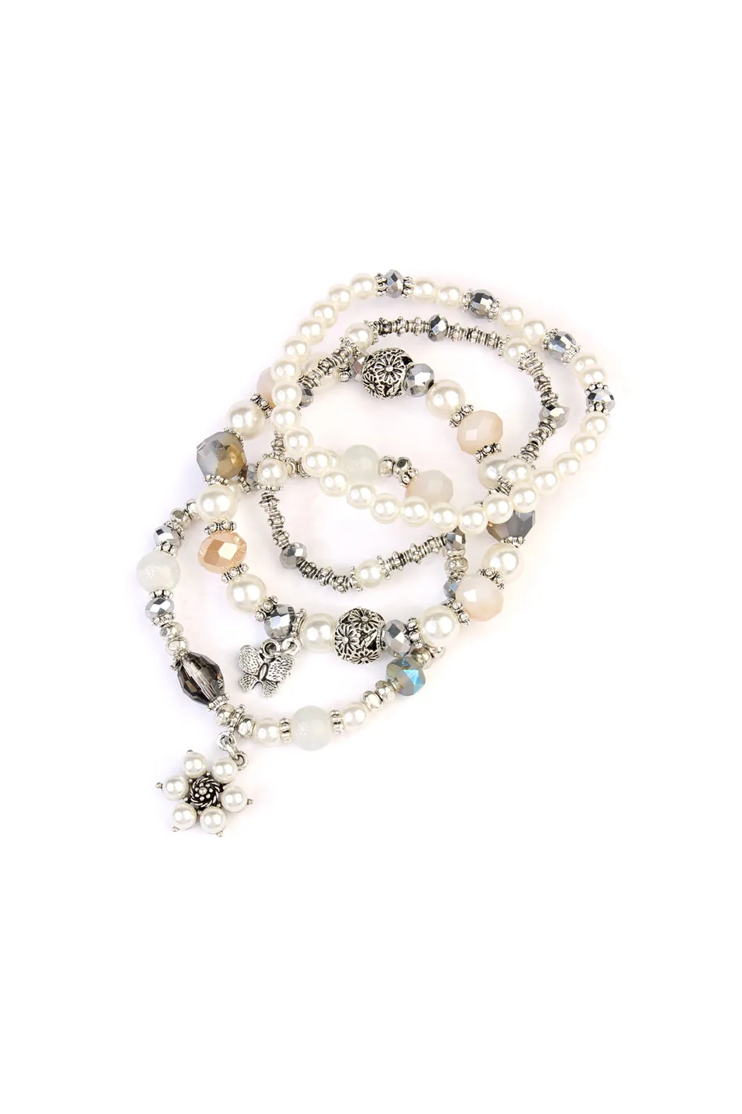 BUTTERFLY PEARL CLASSY STACKABLE BRACELET