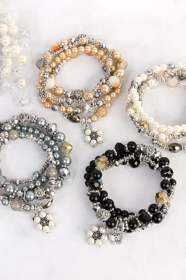 BUTTERFLY PEARL CLASSY STACKABLE BRACELET
