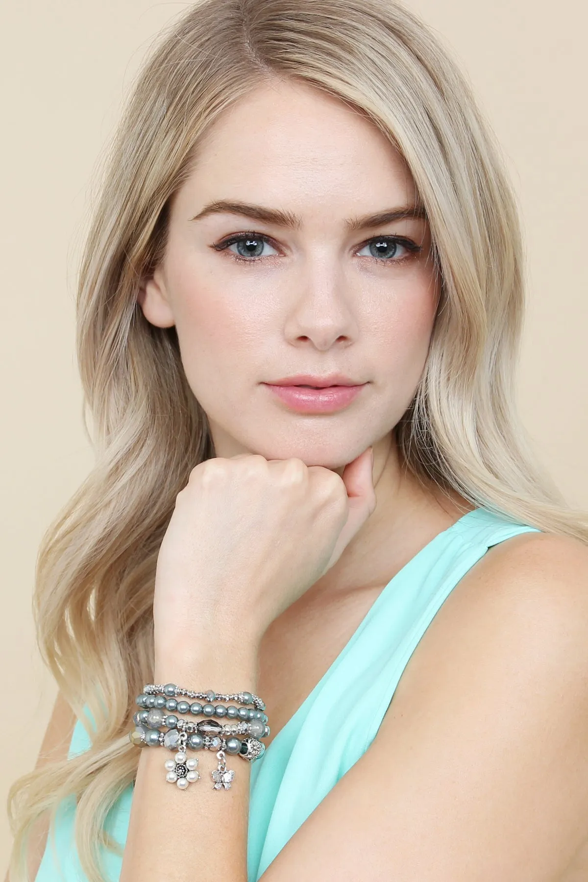 BUTTERFLY PEARL CLASSY STACKABLE BRACELET