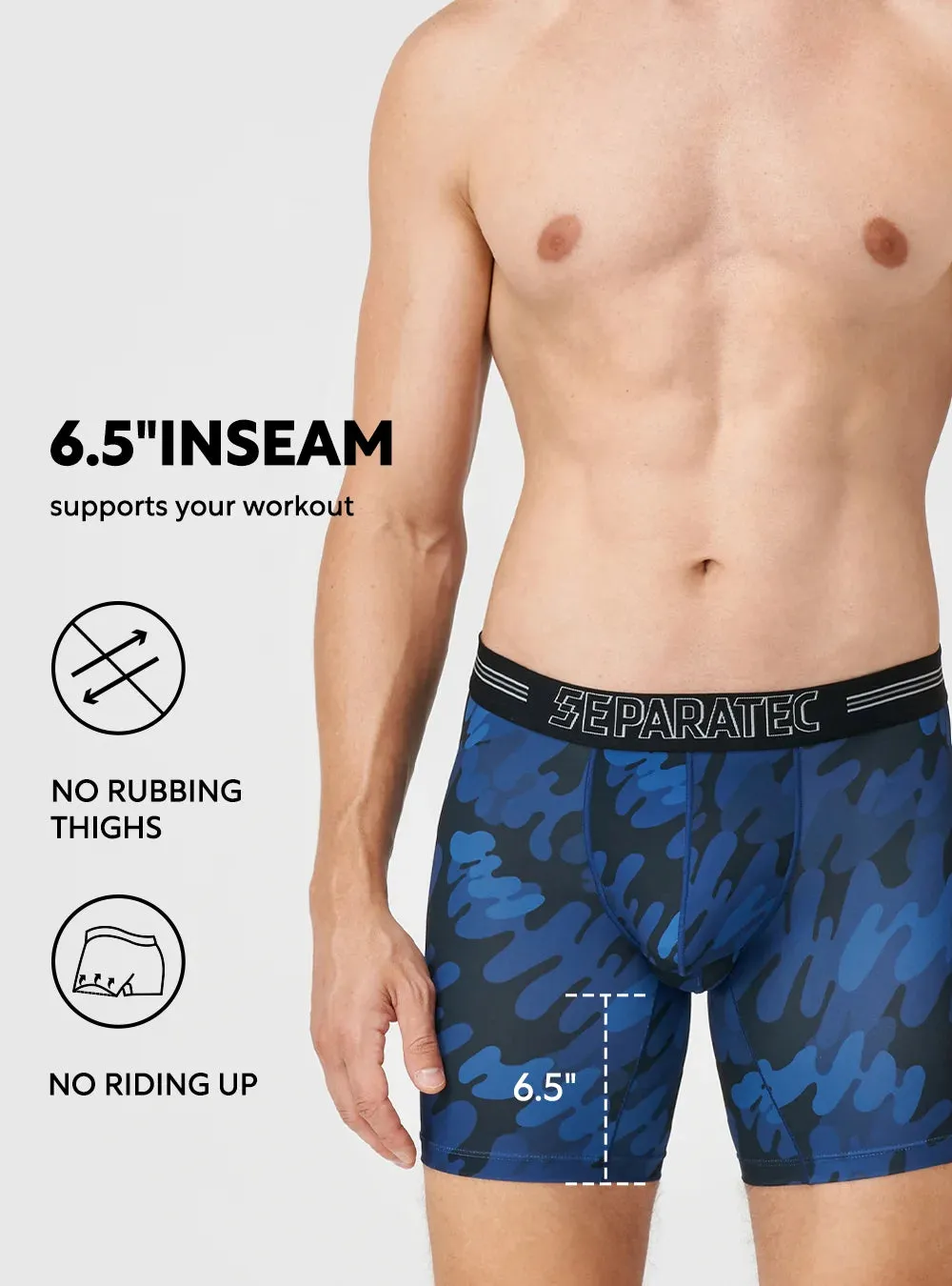 Classic Camo Compression Quick Dry Thick Waistband Boxer Briefs 3 Pack
