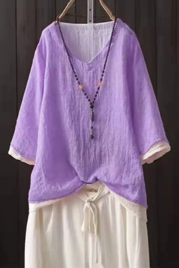 Color Contract Linen Cozy T-shirts