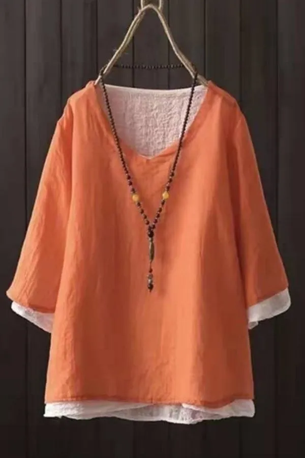 Color Contract Linen Cozy T-shirts