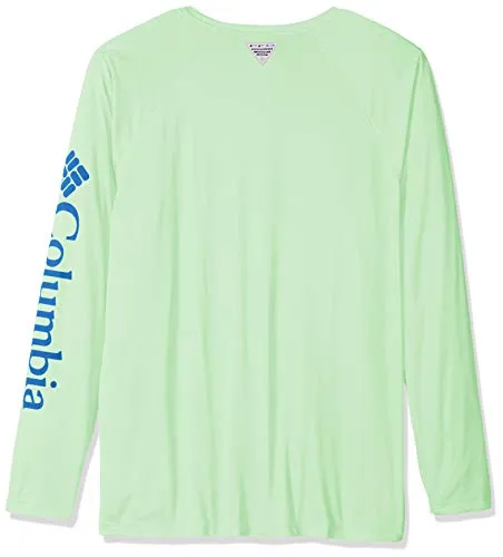 Columbia Sportswear Men's Terminal Tackle Long Sleeve Shirt, Key West/Vivid Blue Logo, Large/Tall