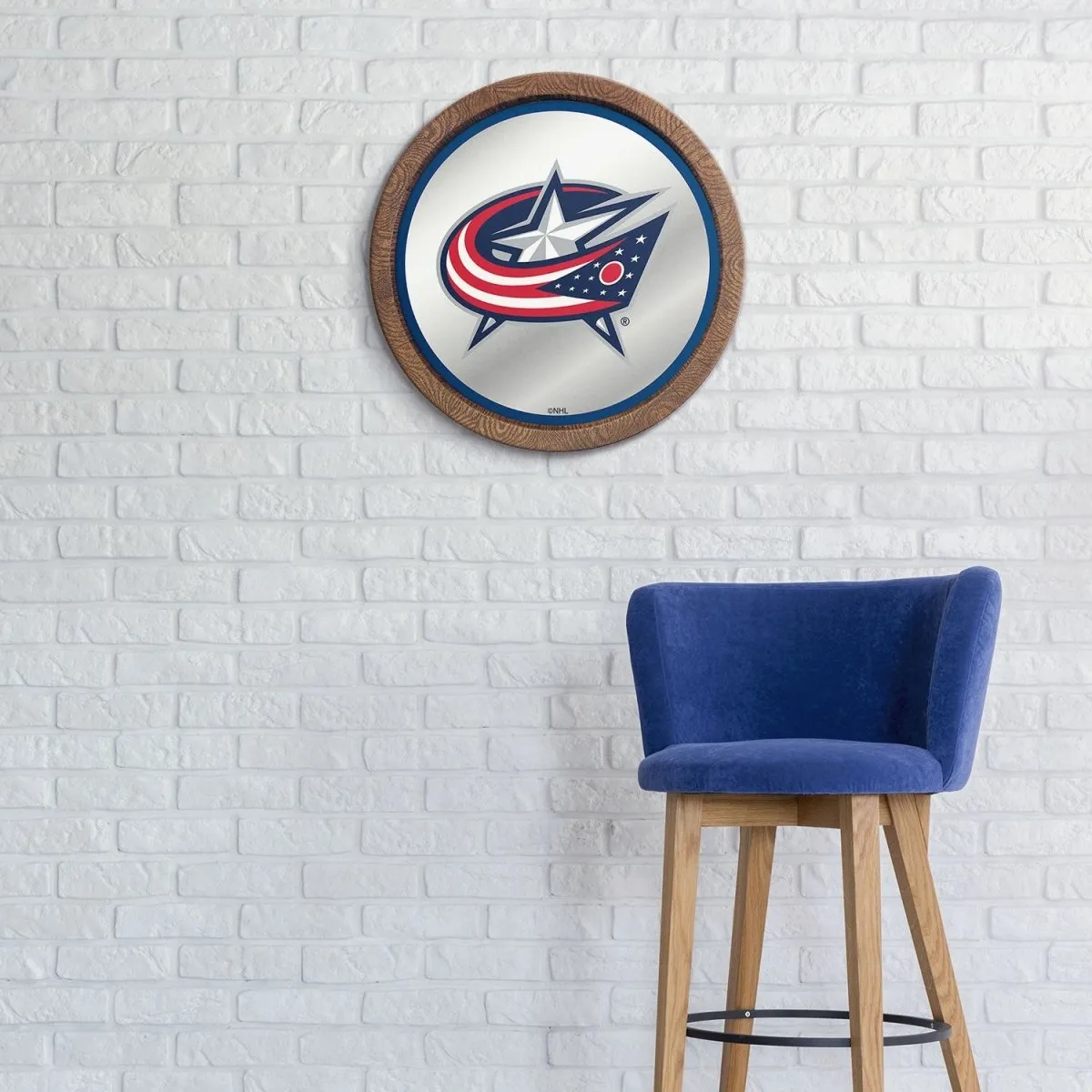 Columbus Blue Jackets: Mirrored Barrel Top Wall Sign