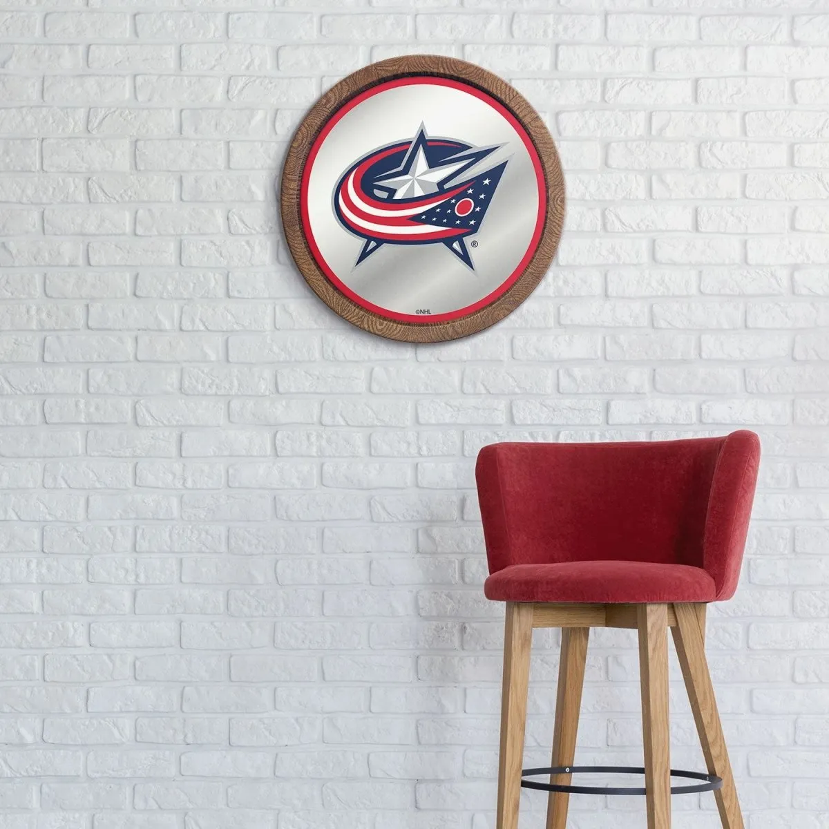 Columbus Blue Jackets: Mirrored Barrel Top Wall Sign
