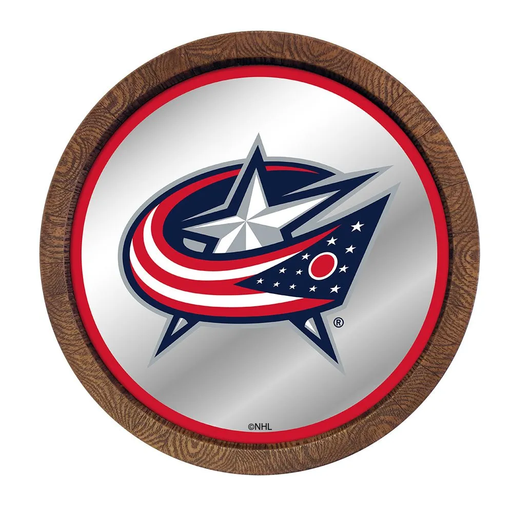 Columbus Blue Jackets: Mirrored Barrel Top Wall Sign