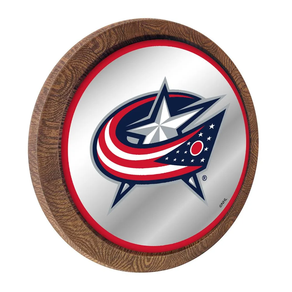 Columbus Blue Jackets: Mirrored Barrel Top Wall Sign