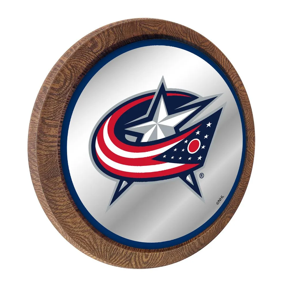 Columbus Blue Jackets: Mirrored Barrel Top Wall Sign