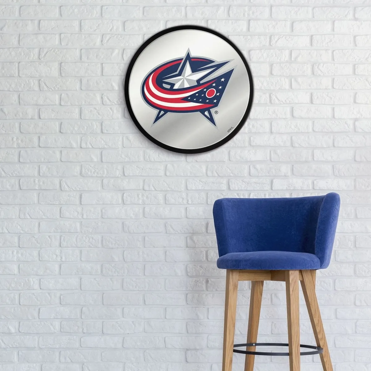 Columbus Blue Jackets: Modern Disc Mirrored Wall Sign