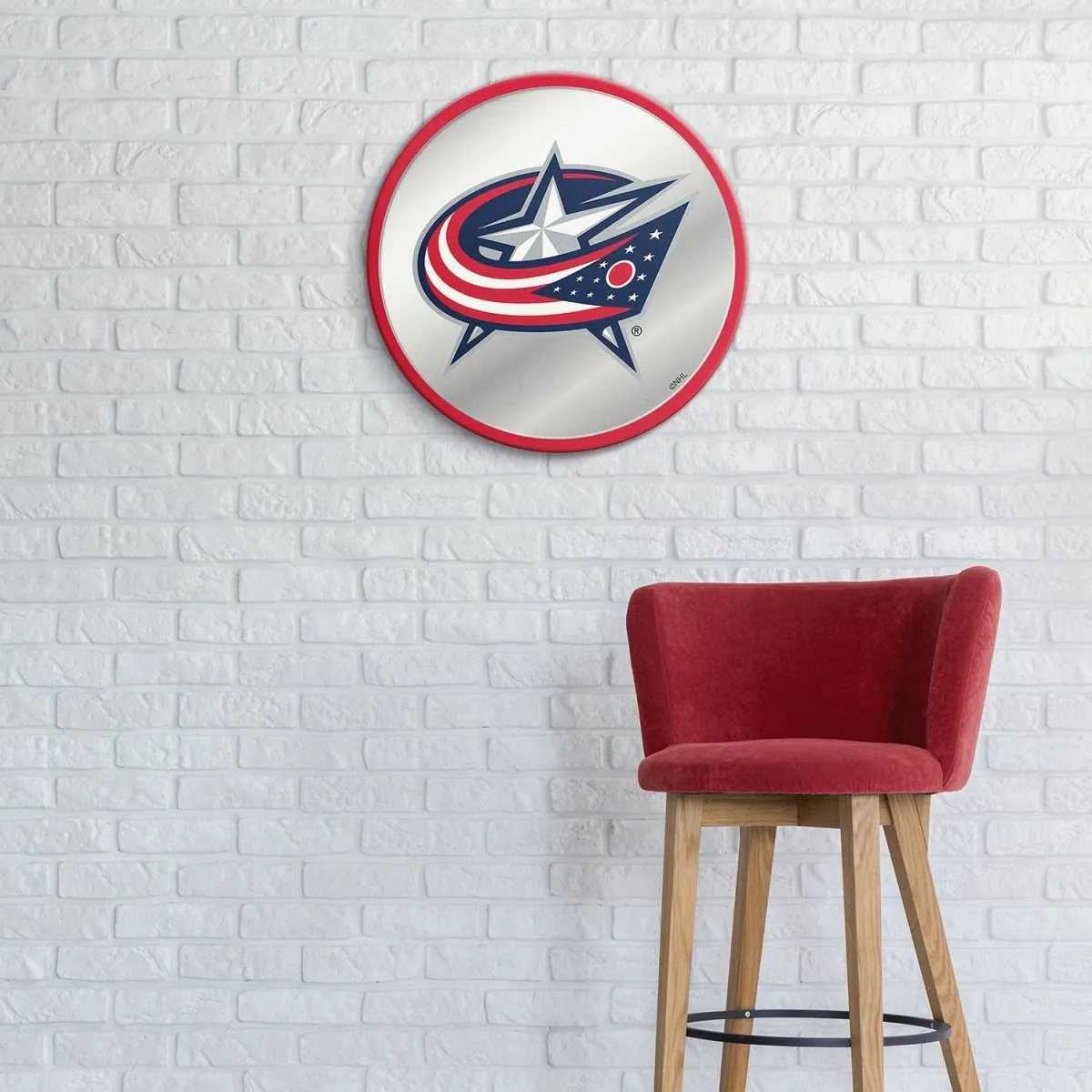 Columbus Blue Jackets: Modern Disc Mirrored Wall Sign