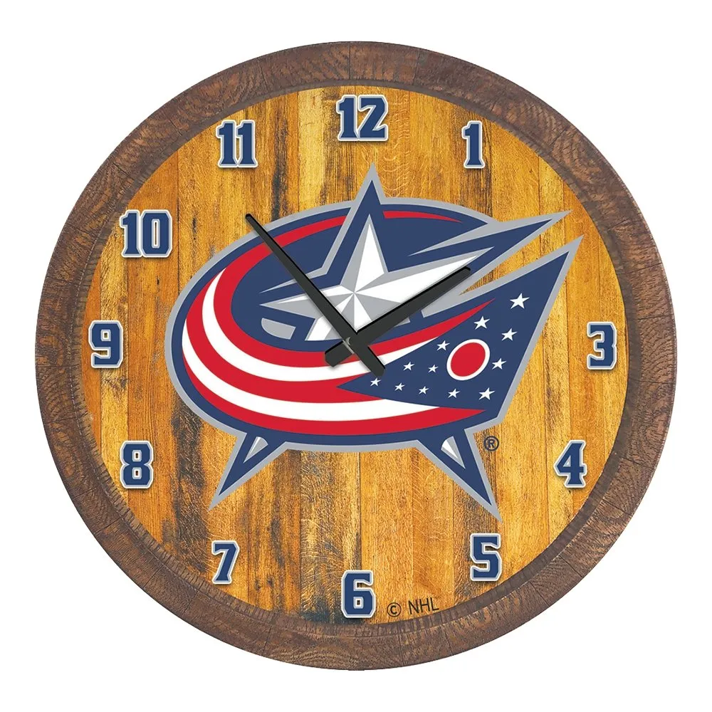 Columbus Blue Jackets: "Faux" Barrel Top Wall Clock
