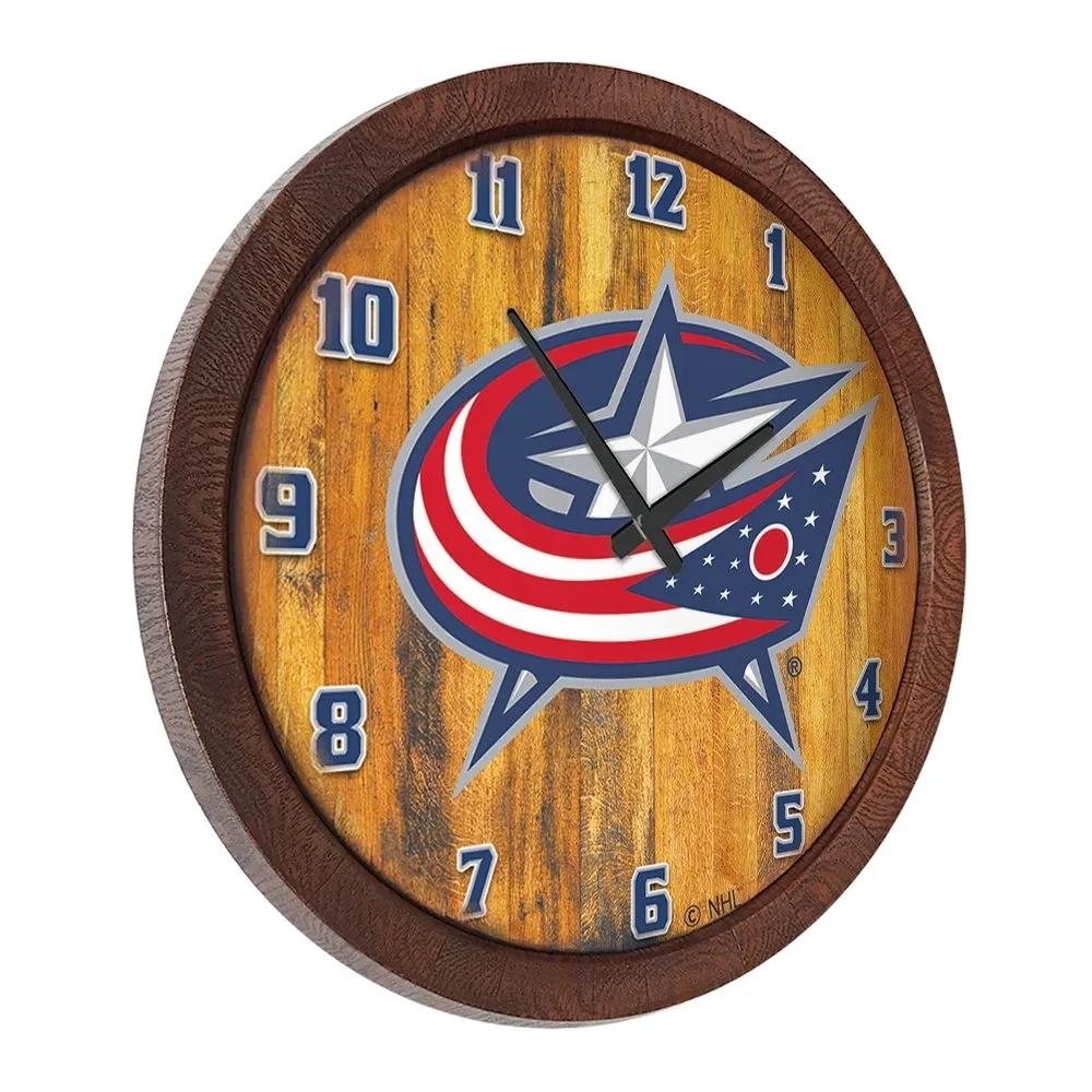 Columbus Blue Jackets: "Faux" Barrel Top Wall Clock