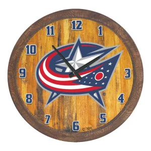 Columbus Blue Jackets: "Faux" Barrel Top Wall Clock