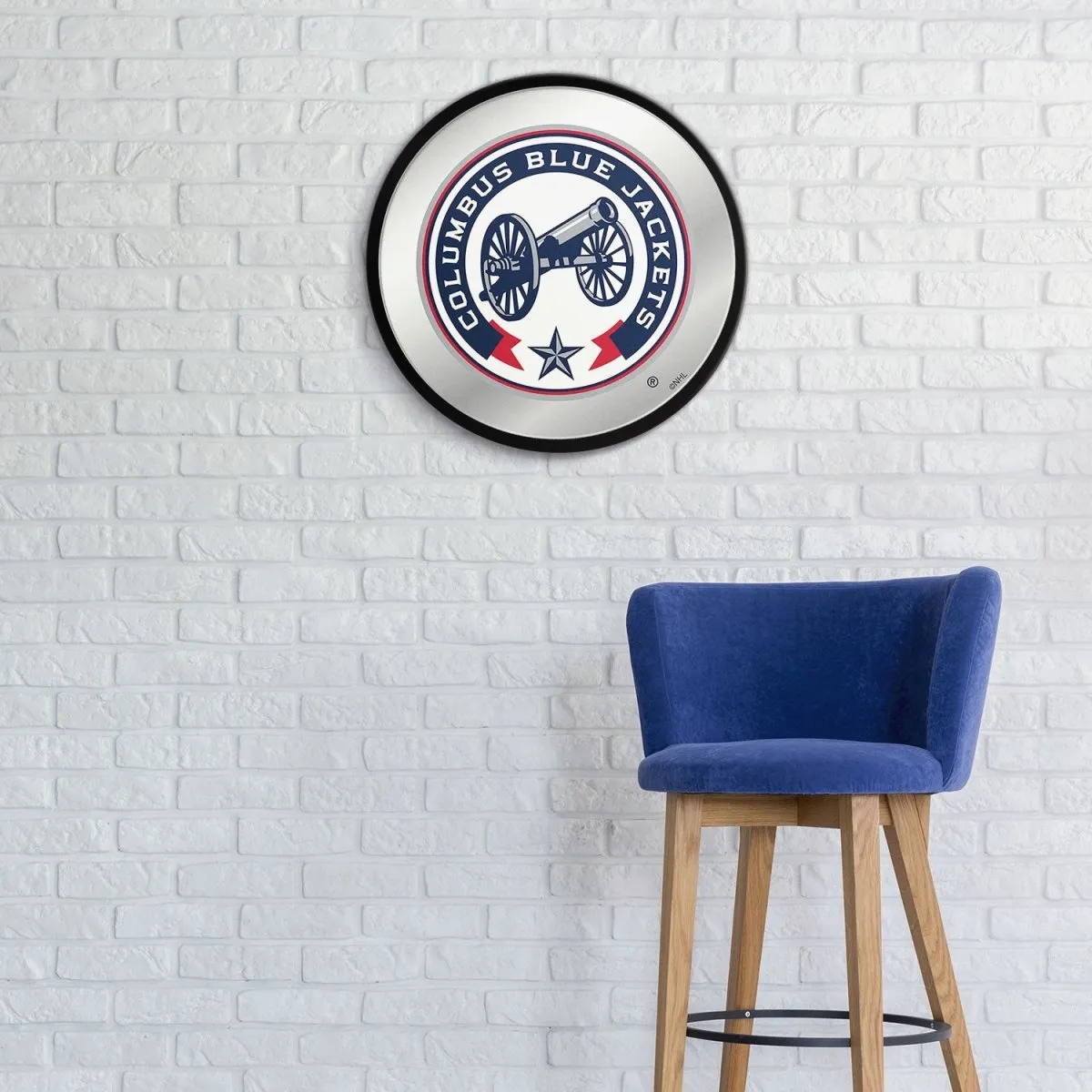 Columbus Blue Jackets: Secondary Logo - Modern Disc Mirrored Wall Sign