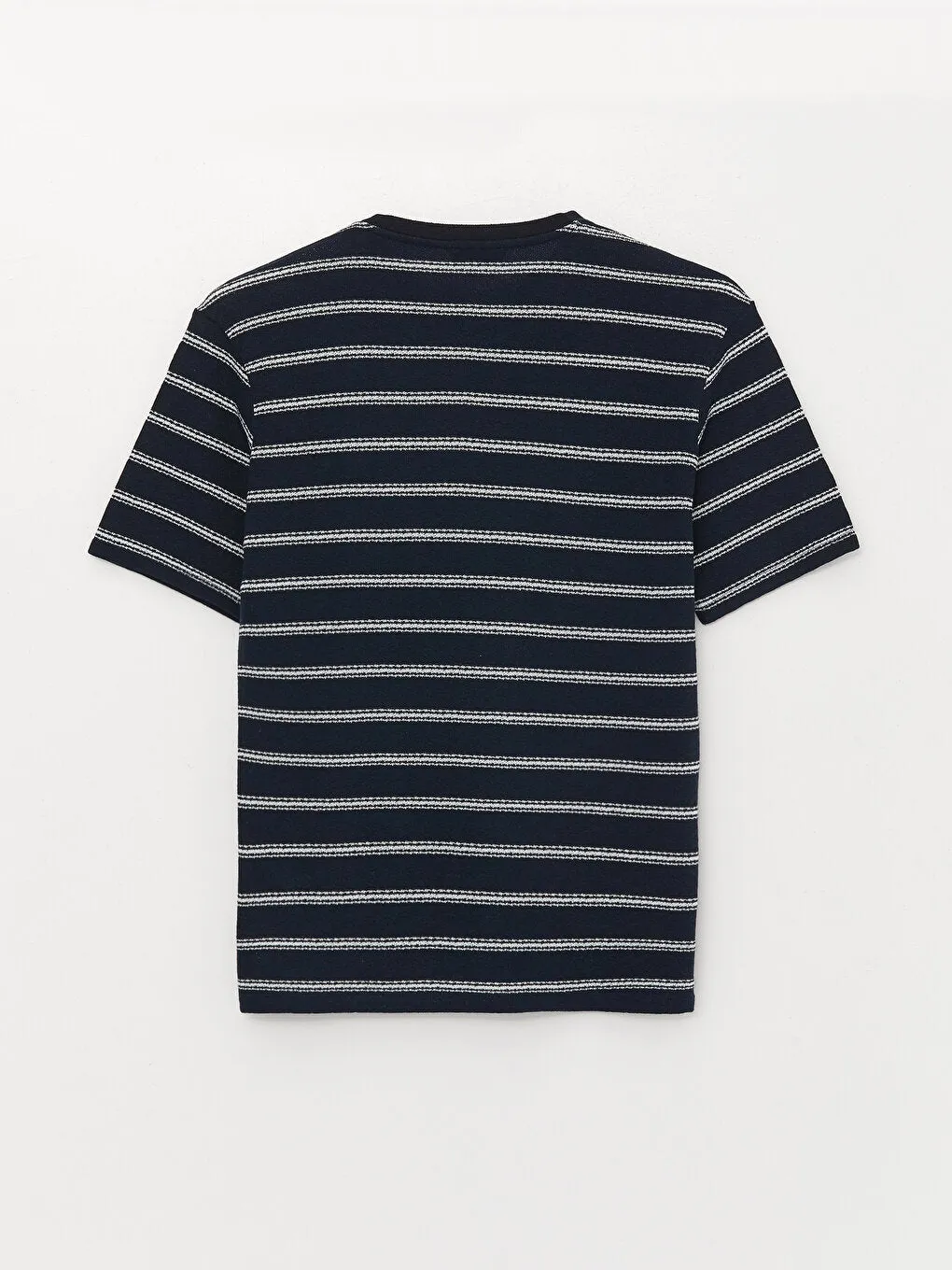 Crew Neck Short Sleeve Striped Linen Blend Men's T-Shirt