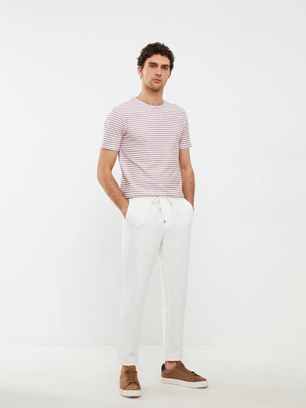 Crew Neck Short Sleeve Striped Men's T-Shirt