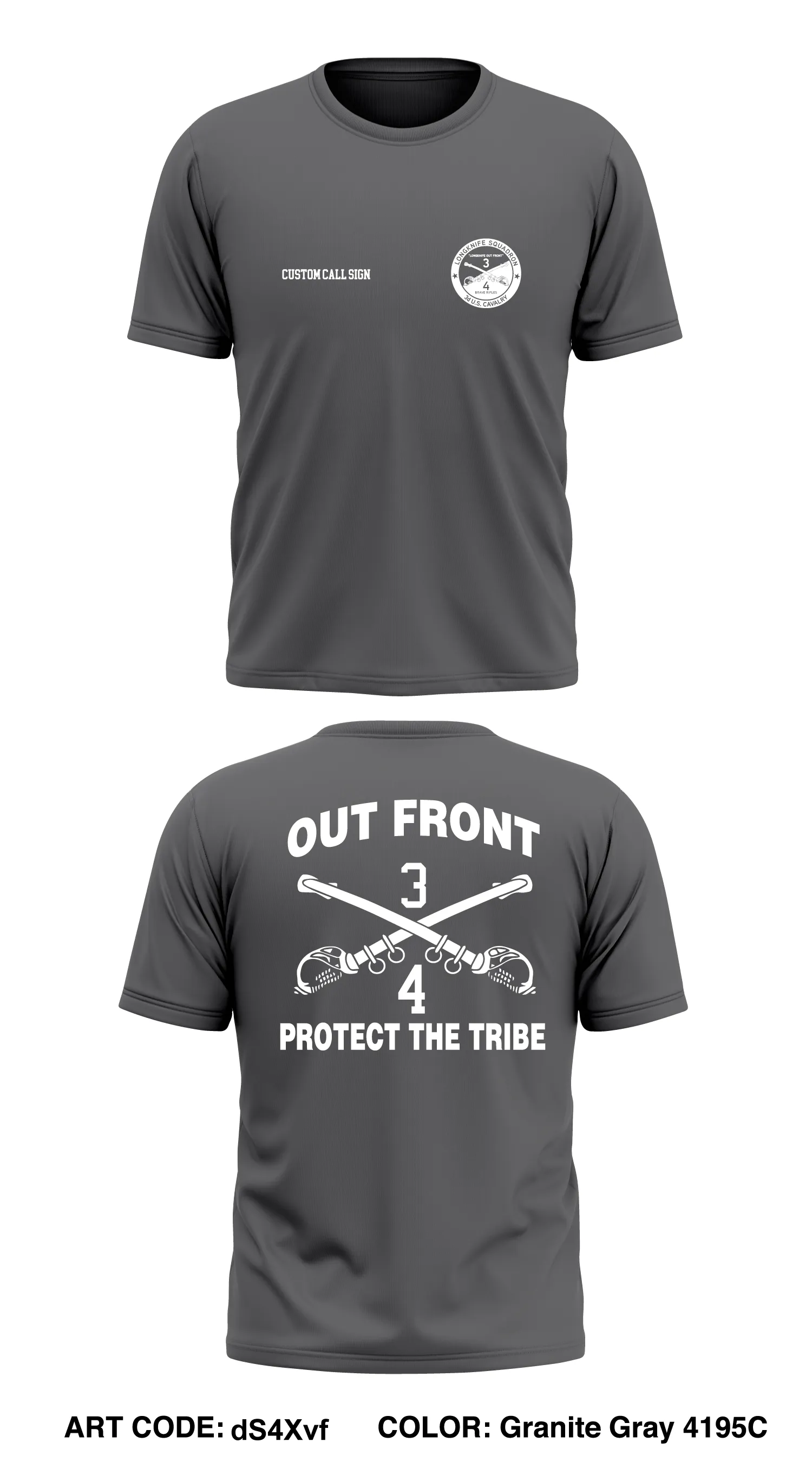 CUSTOM 4th Squadron 3d Cavalry Regiment Core Men's SS Performance Tee