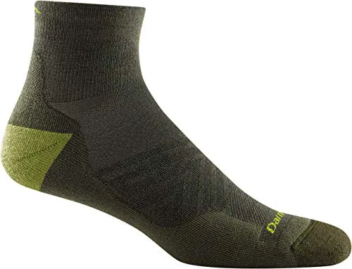 Darn Tough Mens 1040 Run 1/4 Crew Ultra-Lightweight with Cushion Merino Wool Socks