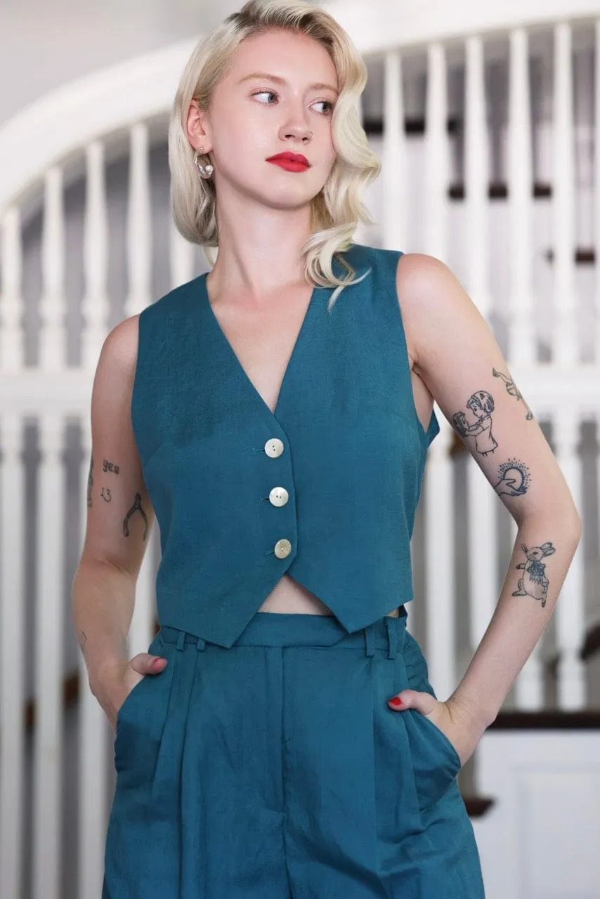 Diane Vest in Linen Blend