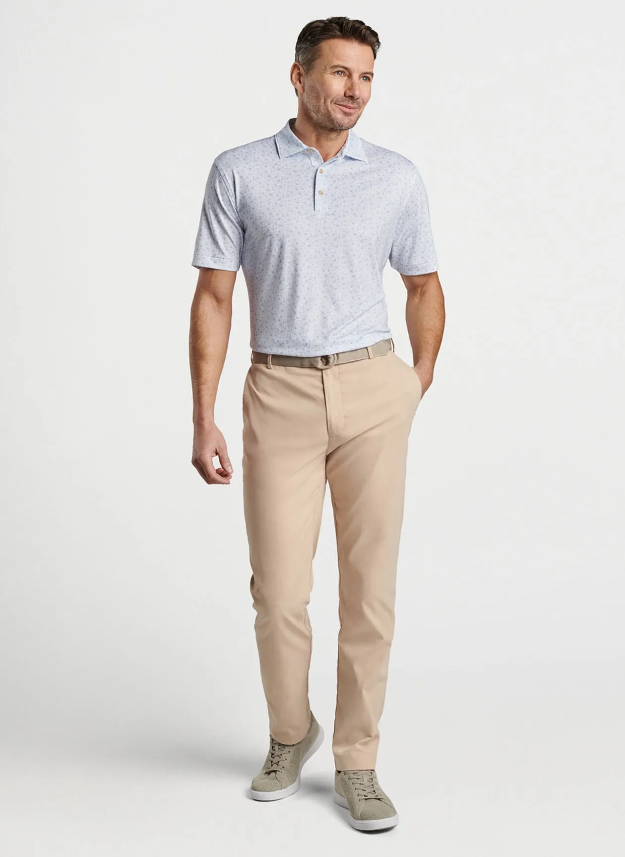 Double Transfused Performance Jersey Polo - White