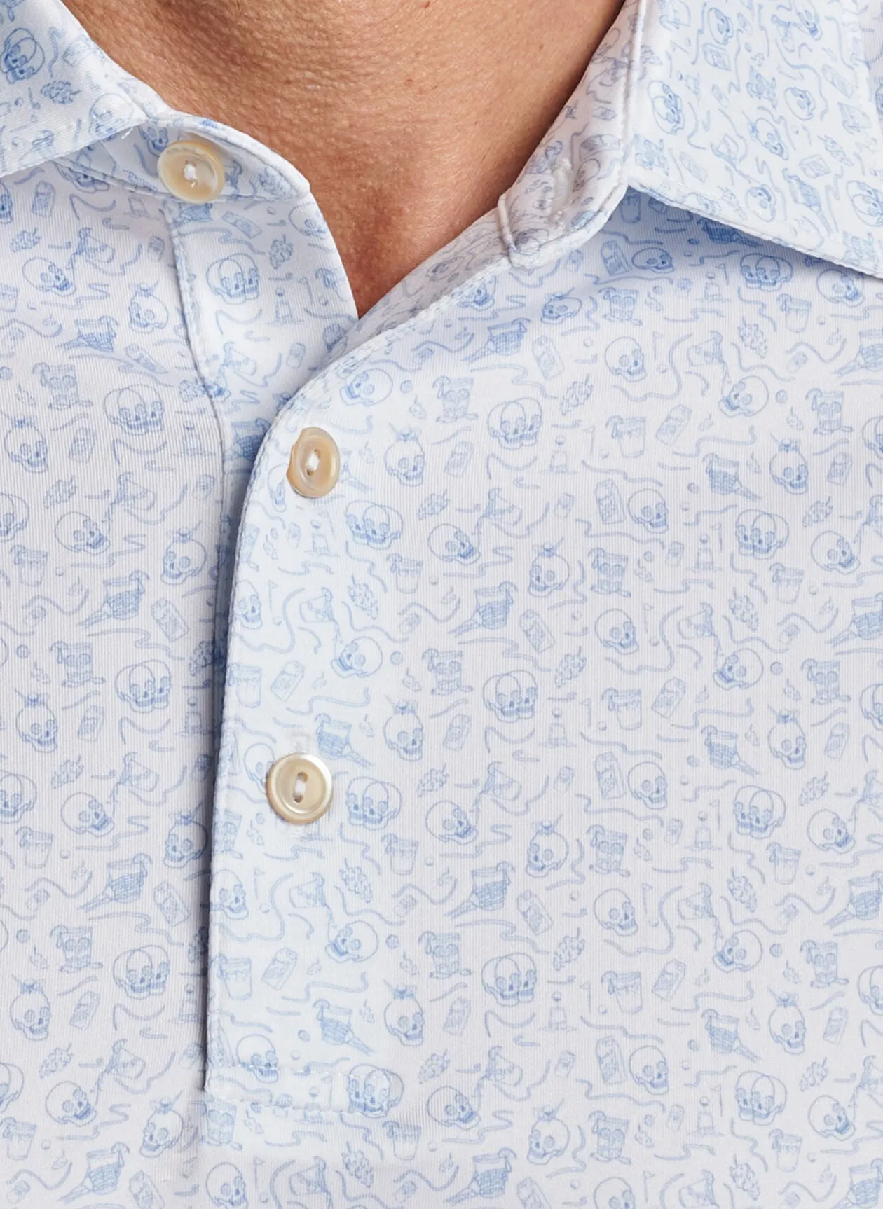 Double Transfused Performance Jersey Polo - White