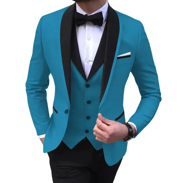 Elegant 2024 Mens 3Piece White Wedding Tuxedo