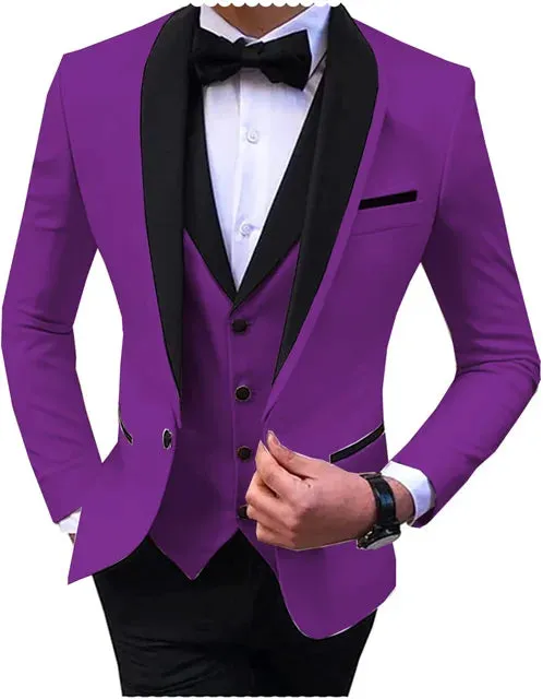 Elegant 2024 Mens 3Piece White Wedding Tuxedo