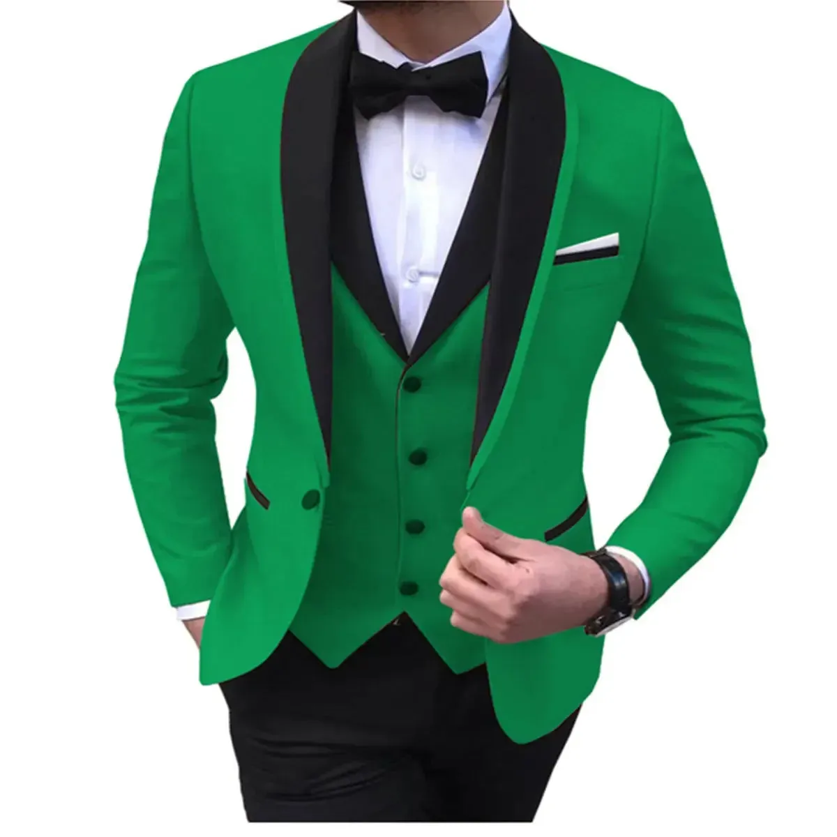 Elegant 2024 Mens 3Piece White Wedding Tuxedo