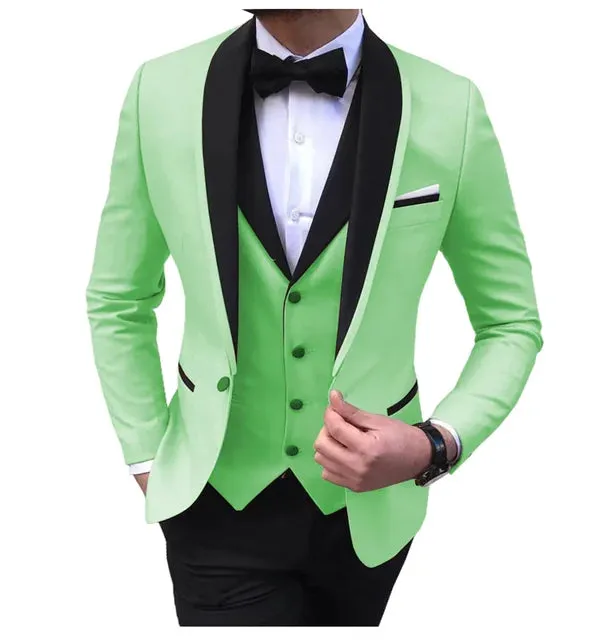 Elegant 2024 Mens 3Piece White Wedding Tuxedo